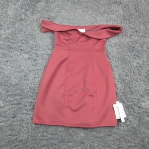 ASOS DESIGN Dress Womens 4 Pink Off Shoulder Bodycon Mini Party Cocktail NWT